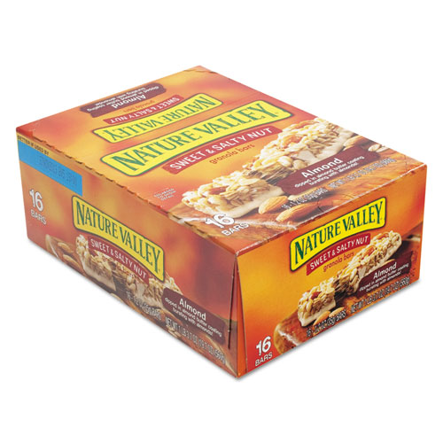 Image of Nature Valley® Granola Bars, Sweet And Salty Nut Almond Cereal, 1.2 Oz Bar, 16/Box