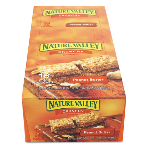 Image of Granola Bars, Peanut Butter Cereal, 1.5 oz Bar, 18/Box