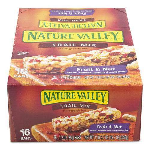 Image of Granola Bars, Chewy Trail Mix Cereal, 1.2 oz Bar, 16/Box