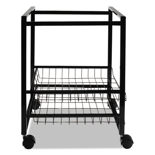 Image of Advantus Mobile File Cart With Sliding Baskets, Metal, 2 Drawers, 1 Bin, 12.88" X 15" X 21.13", Black