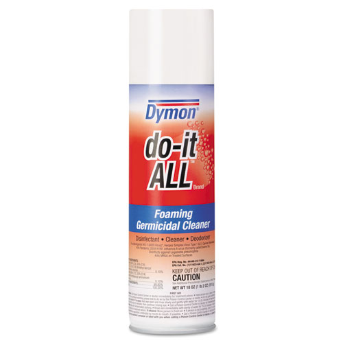 Image of Dymon® Do-It-All Germicidal Foaming Cleaner, 18 Oz Aerosol Spray, 12/Carton