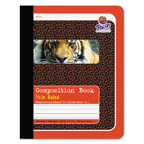 COMPOSITION BOOK, PITMAN RULE, RED COVER, 9.75 X 7.5, 100 SHEETS