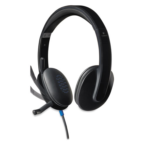 Image of Logitech® H540 Binaural Over The Head Corded Headset, Black