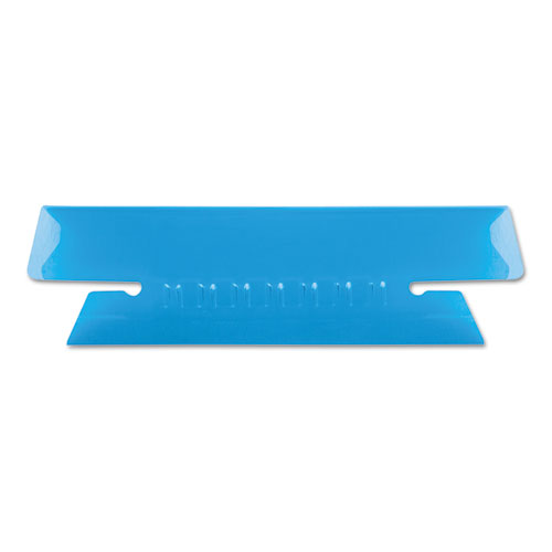 Image of Transparent Colored Tabs For Hanging File Folders, 1/3-Cut, Blue, 3.5" Wide, 25/Pack