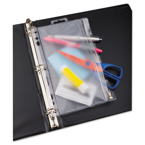 Image of Zippered Ring Binder Pocket, 6 x 9.5, Clear