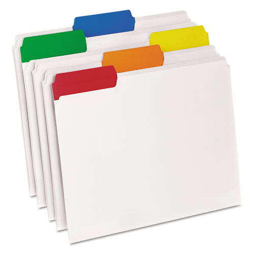 Poly File Folders, 1/3-Cut Tabs, Letter Size, Clear, 25/Box