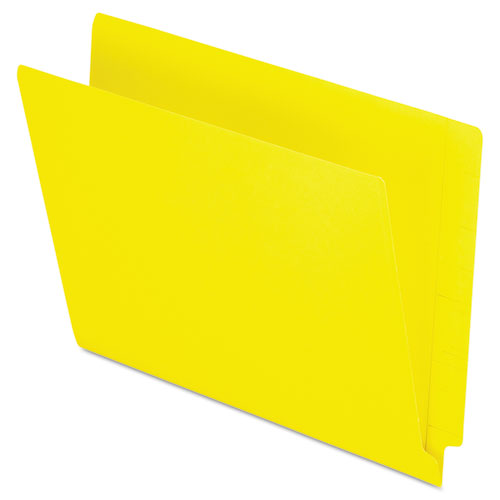 Colored End Tab Folders with Reinforced Double-Ply Straight Cut Tabs, Letter Size, 0.75" Expansion, Yellow, 100/Box