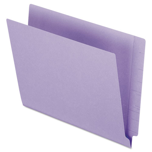 COLORED END TAB FOLDERS WITH REINFORCED 2-PLY STRAIGHT CUT TABS, LETTER SIZE, PURPLE, 100/BOX