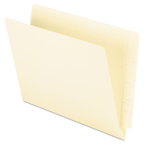 Pendaflex® Manila End Tab Folders, 9.5" High Front, Straight 2-Ply Tabs, Letter Size, Manila, 100/Box