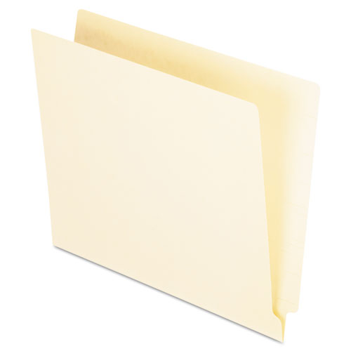 Manila End Tab Folders, 9.5" Front, 1-Ply Straight Tabs, Letter Size, 100/Box | by Plexsupply