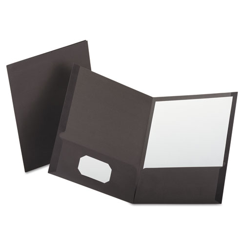 Linen Finish Twin Pocket Folders, Letter, Gray, 25/box