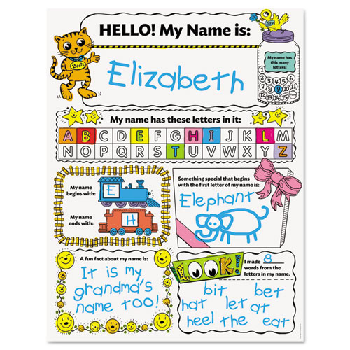 Scholastic My Name Personal Poster Set, 17 x 22, 30 posters