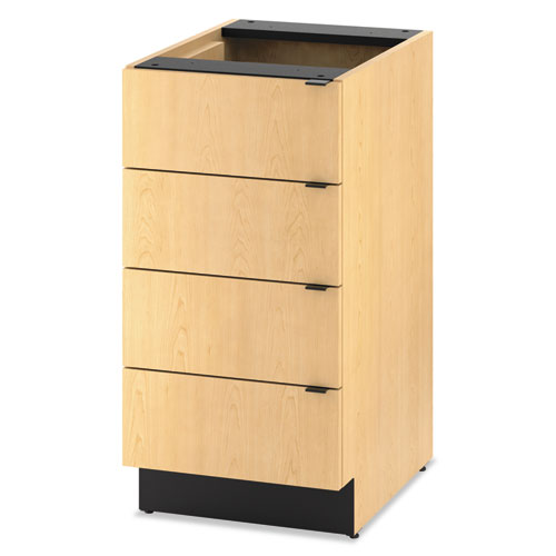 Hospitality Single Base Cabinet, Four Drawers, 18w X 24d X 36h, Natural Maple