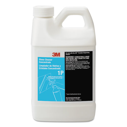 3M™ Glass Cleaner Concentrate 1P, 0.53 gal Bottle, 6/Carton
