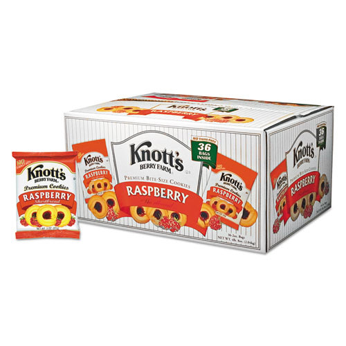 Knott's Berry Farm® Premium Berry Jam Shortbread Cookies, Raspberry, 2 oz Pack, 36/Carton