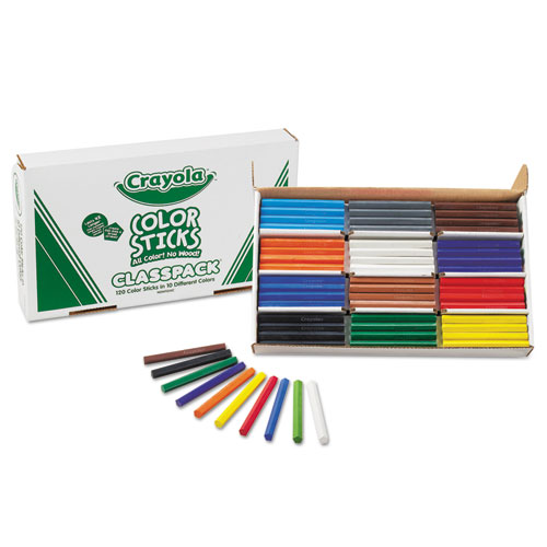 Crayola® Color Sticks Classpack Set, 9.7 mm, Assorted Lead and Barrel Colors, 120/Pack