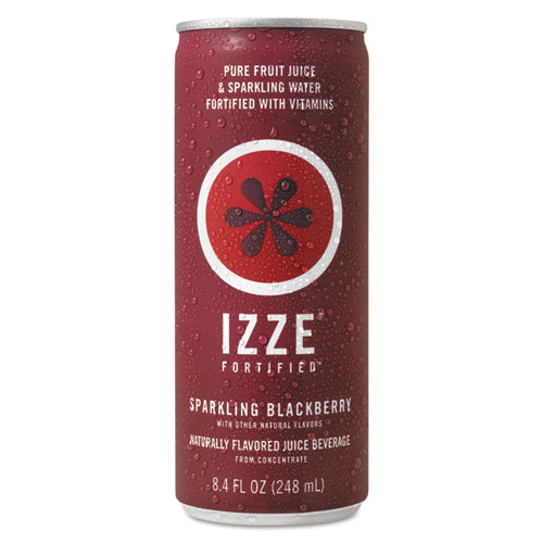 Izze® Fortified Sparkling Juice, Blackberry, 8.4 Oz Can, 24/Carton