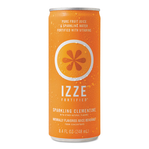 Izze® Fortified Sparkling Juice, Clementine, 8.4 Oz Can, 24/Carton