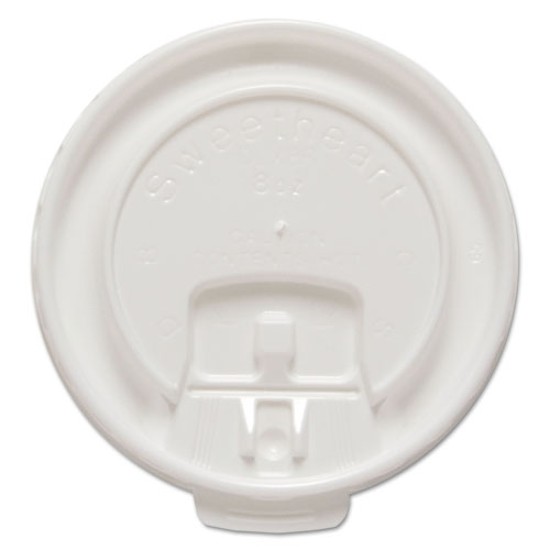 Lift Back and Lock Tab Cup Lids for Foam Cups, Fits 8 oz Trophy Cups, White, 100/Pack SCCDLX8RPK
