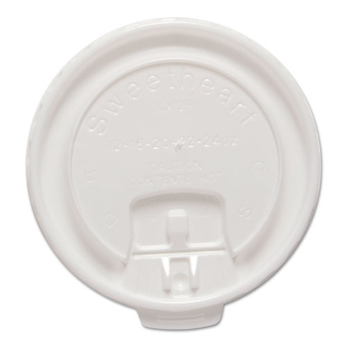 Lift Back and Lock Tab Cup Lids for Foam Cups, Fits 12 oz Trophy Cups, White, 100/Pack SCCDLX12RPK