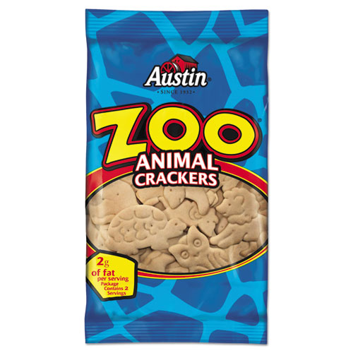 ZOO ANIMAL CRACKERS, ORIGINAL, 2 OZ PACK, 80/CARTON