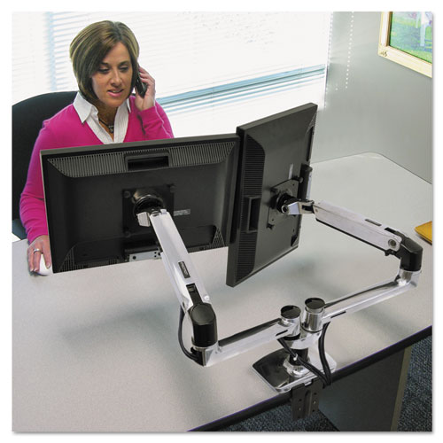 LX DUAL SIDE-BY-SIDE ARM FOR WORKFIT-D SIT-STAND DESK, 21.4W X 25.6D X 20.9H