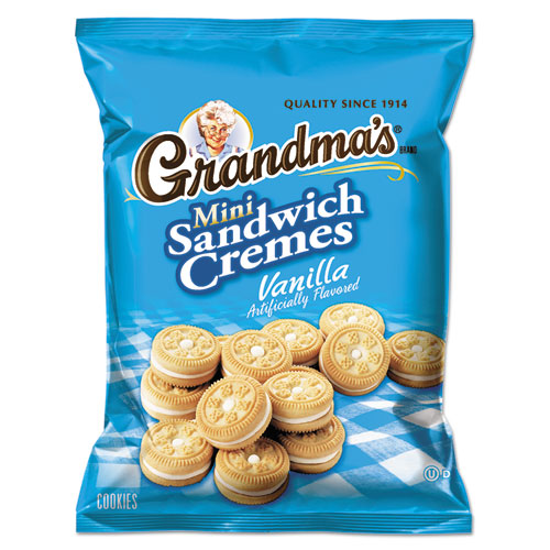 Grandma'S® Mini Vanilla Creme Sandwich Cookies, 3.71 Oz, 24/Carton