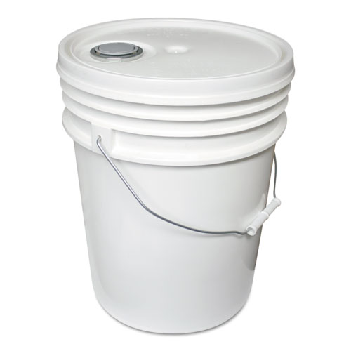 Image of Utility Bucket with Lid, 5 gal, Polyethylene, White, 11.25" dia