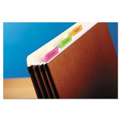 Image of Post-It® Tabs Solid Color Tabs, 1/5-Cut, Assorted Bright Colors, 2" Wide, 24/Pack
