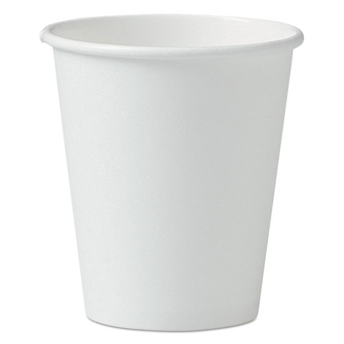 Single-Sided Poly Paper Hot Cups, 6oz, White, 50/pack, 20 Packs/carton