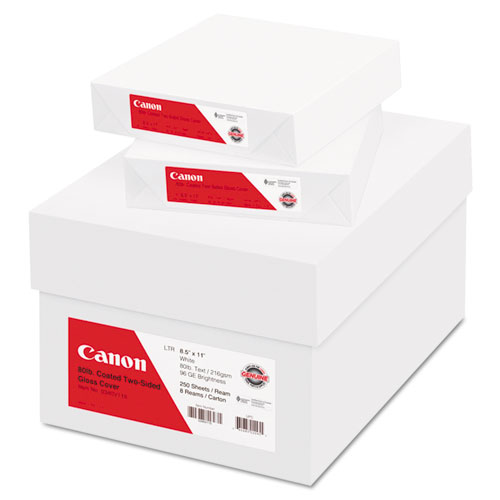 Canon® Coated Two-Sided Gloss Cover Paper, 8-1/2 x 11, 80 lb., White, 250 Sheets/Pack