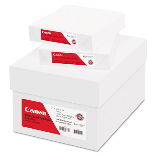 Canon® Coated Two-Sided Gloss Text Paper, 8-1/2 x 11, 100 lb., WH, 500/Ream, 6 Reams/CT