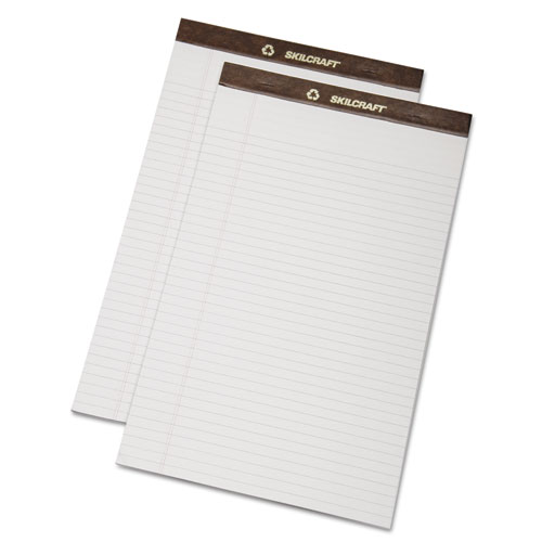 7530013723109 SKILCRAFT Legal Pads, Wide/Legal Rule, Brown Leatherette Headband, 50 White 8.5 x 14 Sheets, Dozen