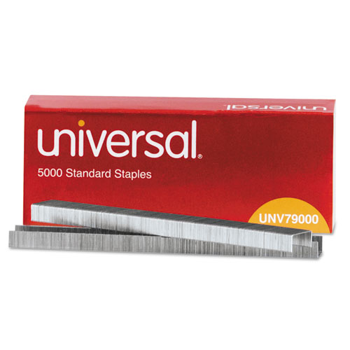 Universal® Standard Chisel Point Staples, 0.25" Leg, 0.5" Crown, Steel, 5,000/Box