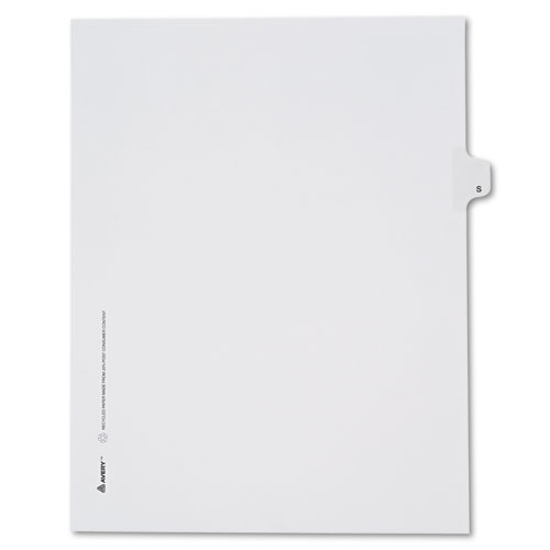 Preprinted Legal Exhibit Side Tab Index Dividers, Allstate Style, 26-Tab, S, 11 x 8.5, White, 25/Pack | by Plexsupply