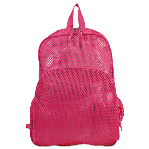 Eastsport® Mesh Backpack, Fits Devices Up To 17", Polyester, 12 X 5 X 18, Clear/English Rose