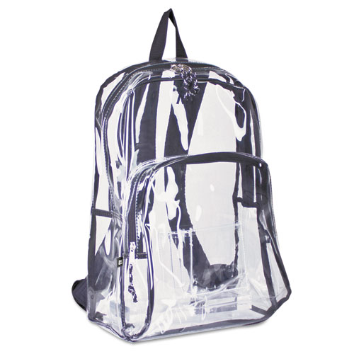 Eastsport® Backpack, PVC, 12.5 x 5.5 x 17.5, Clear/Black