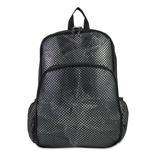 Mesh Backpack, Fits Devices Up to 17", Polyester, 12 x 17.5 x 5.5, Black