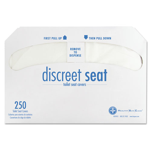 Discreet Seat Half-Fold Toilet Seat Covers, White, 250/pack, 20 Packs/carton