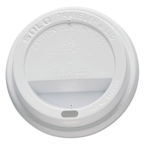 Image of Solo® Traveler Cappuccino Style Dome Lid, Fits 10 Oz Cups, White, 100/Pack, 10 Packs/Carton