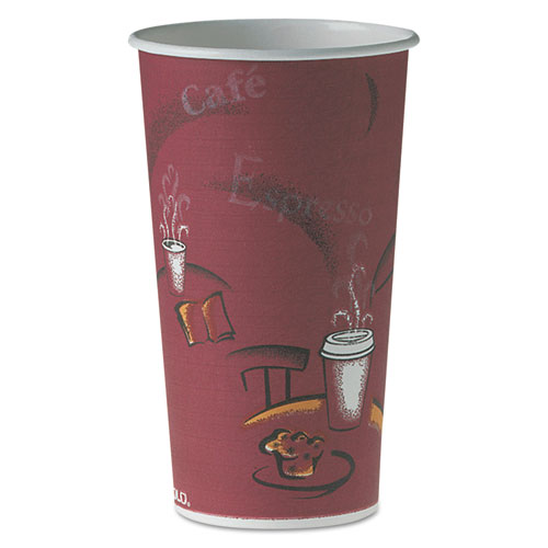 Dart® Polycoated Hot Paper Cups, 4 oz, Bistro Design, 50/Pack, 20 Pack/Carton