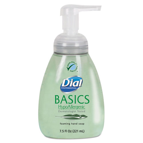 Dial® Professional Basics Hypoallergenic Foaming Hand Wash, Honeysuckle, 7.5 oz Pump, 8/Carton
