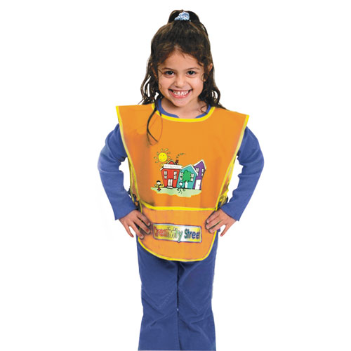 Image of Creativity Street® Kraft Artist Smock, Fits Kids Ages 3-8, Vinyl, One Size Fits All, Bright Colors