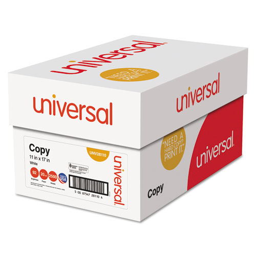 Image of Copy Paper, 92 Bright, 20 lb Bond Weight, 11 x 17, White, 500 Sheets/Ream, 5 Reams/Carton