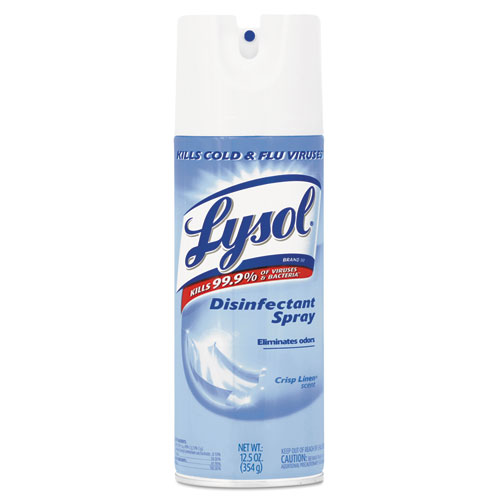 Disinfectant Spray, Crisp Linen Scent, 12.5 oz Aerosol Spray, 12/Carton