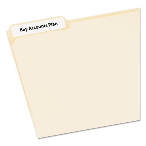 EcoFriendly Permanent File Folder Labels, 0.66 x 3.44, White, 30/Sheet, 50 Sheets/Pack