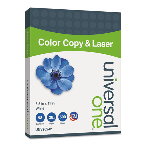 Deluxe Color Copy and Laser Paper, 98 Bright, 28 lb Bond Weight, 8.5 x 11, White, 500/Ream