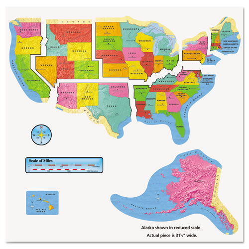 Bulletin Board Box Sets, United States Map, 46" X 24"