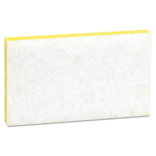 Light-Duty Scrubbing Sponge, #63, 3.6 x 6.1, 0.7" Thick, Yellow/White, 20/Carton