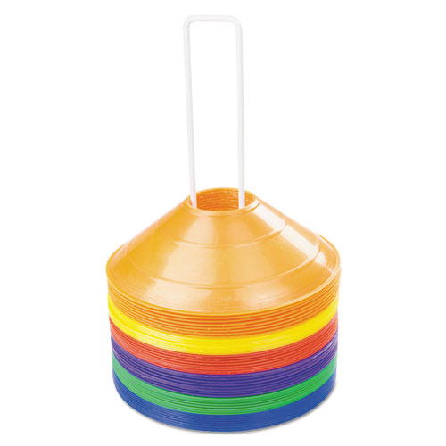 Champion Sports Saucer Field Cones, Set of 8 Assorted Color Cones